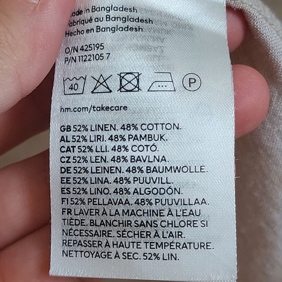 BNWT H&M Linen Cotton Blend Botton Down Shirt, US S - Picture 8 of 12